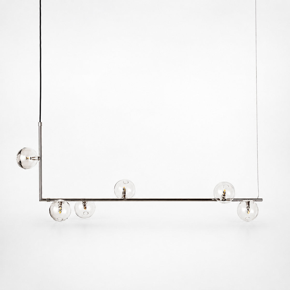 Geometric Linear Glass Sphere Chandelier