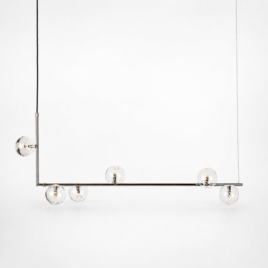 Geometric Linear Glass Sphere Chandelier