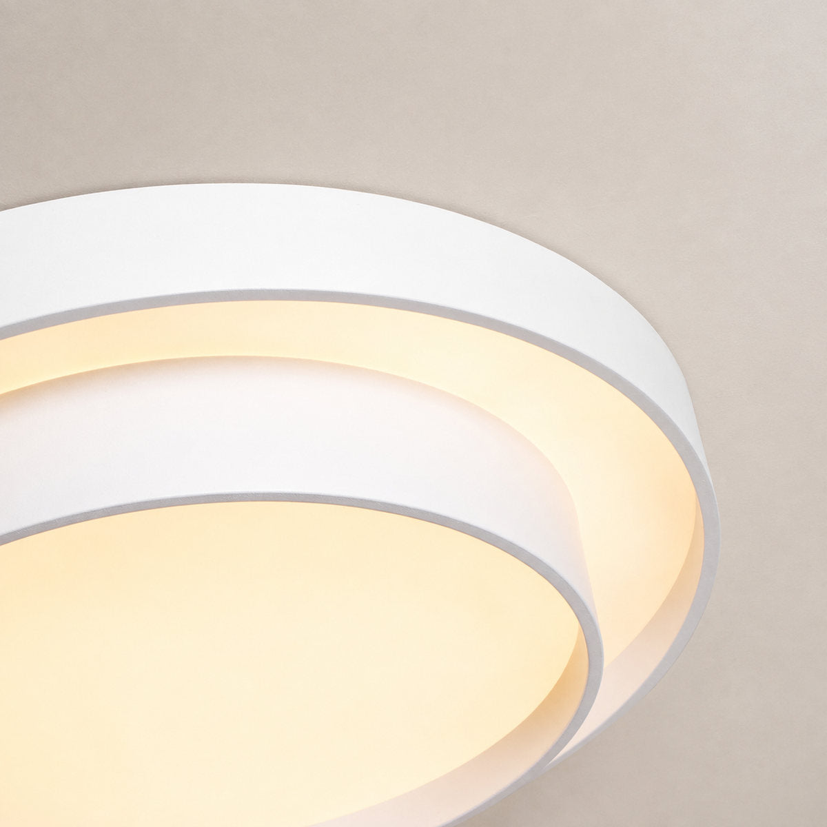 Melody Ceiling Light, 15.7-Inch x H 5.5-Inch, White, Warm Light for Living Room & Bedroom