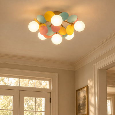 Round Macaron Ceiling Light, 20.5-Inch x H 12.5-Inch for Living Room