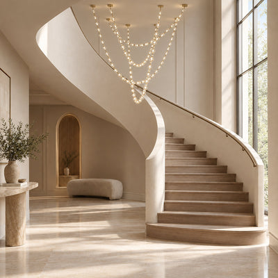 Draped Acrylic Sphere Link Chandelier