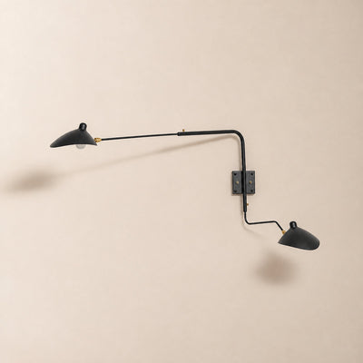 Multi-Arm Spider Wall Lamp, L 55-Inch x H 30.3-Inch, Black for Living Room