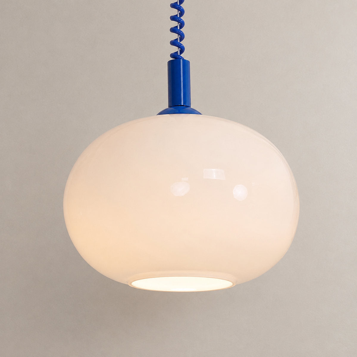 Tricolordeer Adjustable Coil Cord Glass Pendant Light