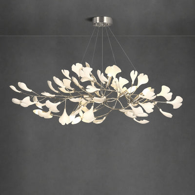 Porcelain Leaf Horizontal Branch Chandelier