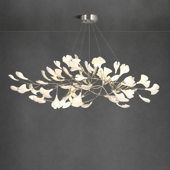 Porcelain Leaf Horizontal Branch Chandelier