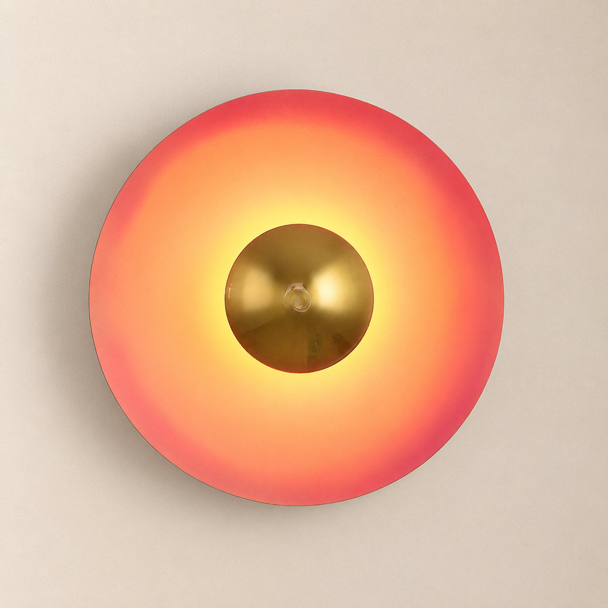 Simplicity Glow Wall Lamp, 11.8~23.6-Inch x H 11.8~23.6-Inch, Orange & Chrome, Warm Light for Living Room