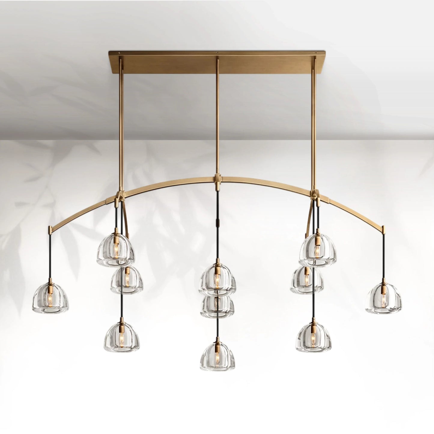 Hemispheae Modern Glass Linear Chandelier