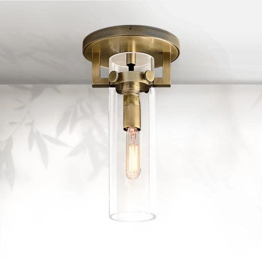 Machine Glass Cylinder Flushmount