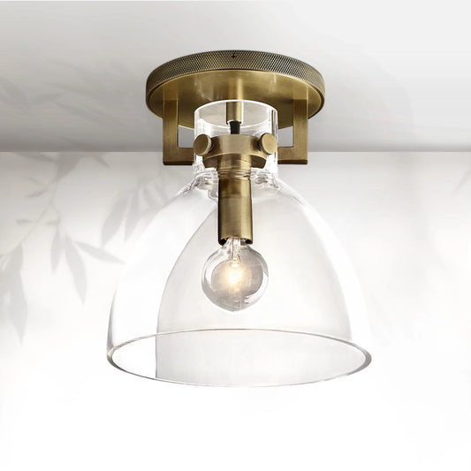 Machine Glass Cloche Flushmount