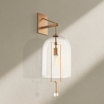 Fulcram Modern Grand Glass Wall Sconce 23"/29"H for Living Room, Bedroom