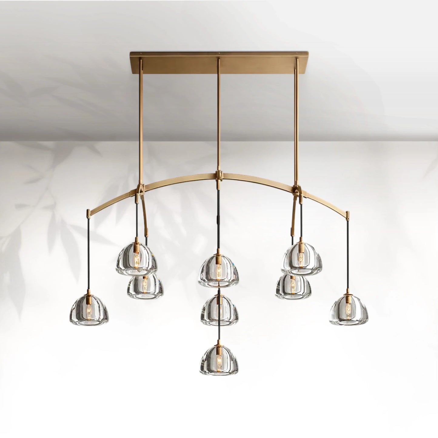 Hemispheae Modern Glass Linear Chandelier
