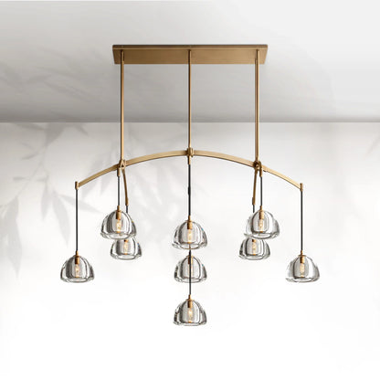 Hemispheae Modern Glass Linear Chandelier