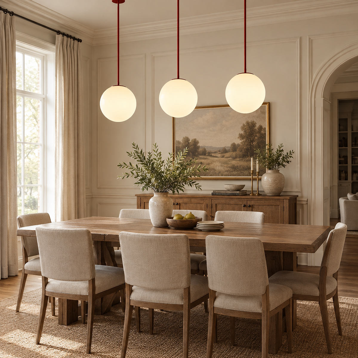 Sculptural Multi-Head Nickel and Glass Chandelier
