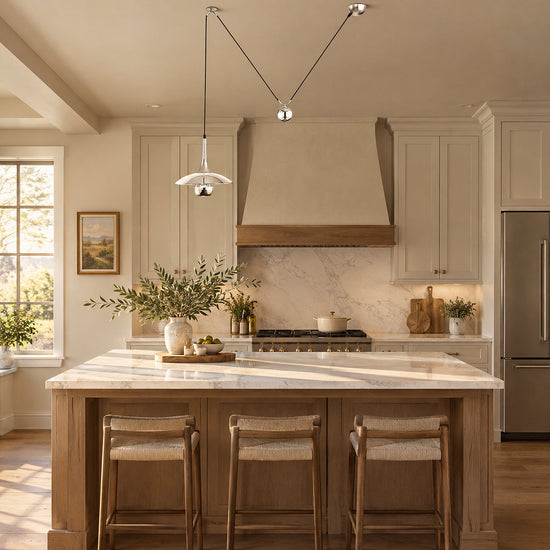 Adjustable Metal Counterweight Pendant Light for Dining Room & Living Room