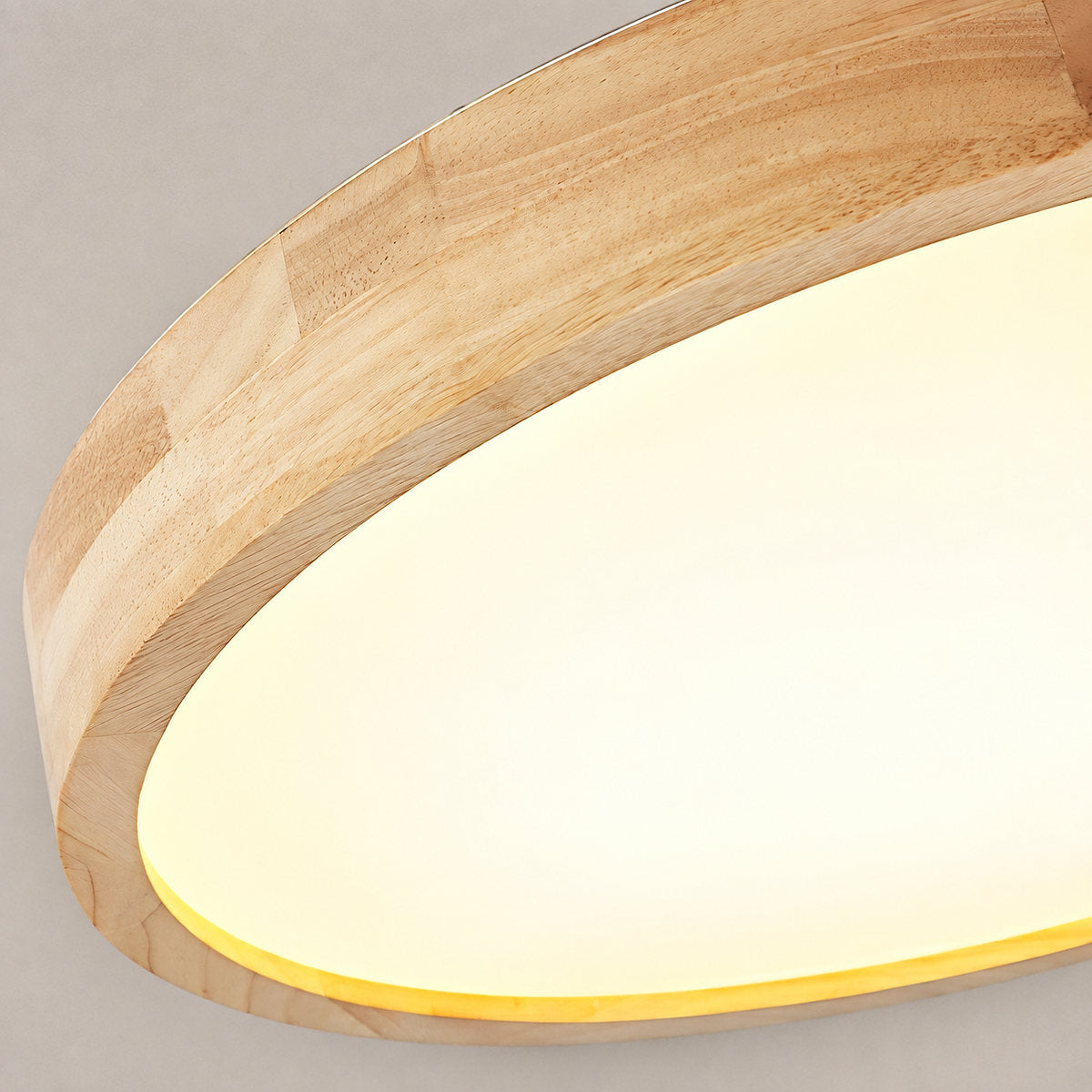 Wooden Geometric Ceiling Light, 11.8-Inch x H 2.3-Inch, Wood for Living Room