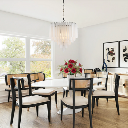 Bethel 3-Tier Glass Round Chandelier 24"