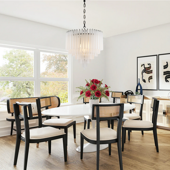 Bethel 3-Tier Glass Round Chandelier 24"