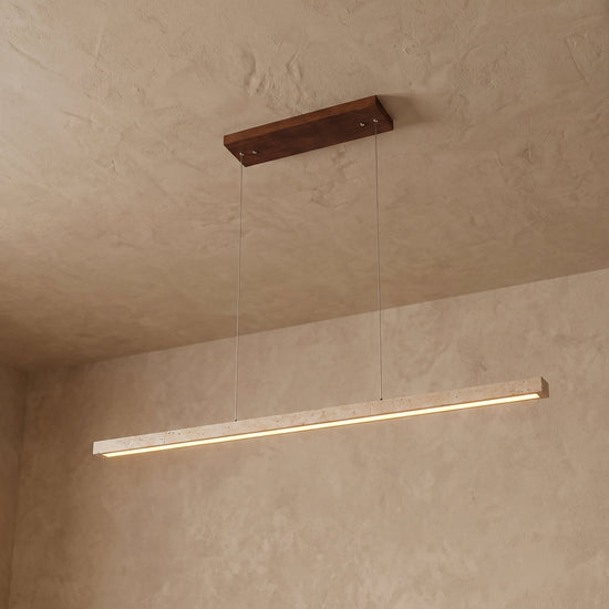 Minimalist Linear Travertine Stone Pendant Lamp