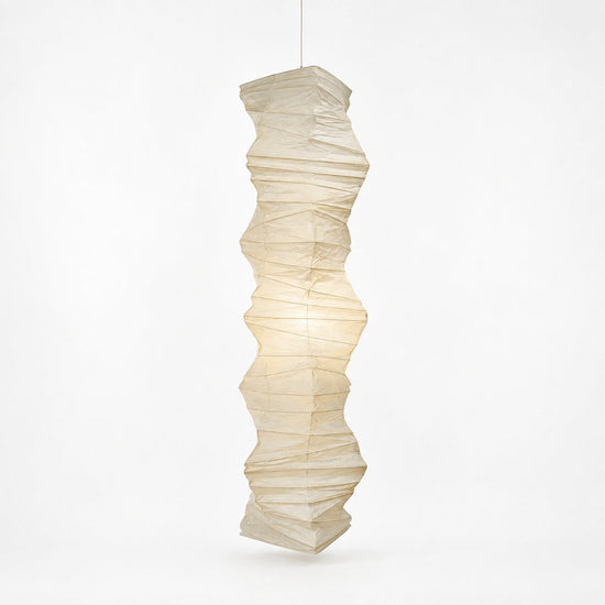 Pleated 33N Tall Column Pendant Light
