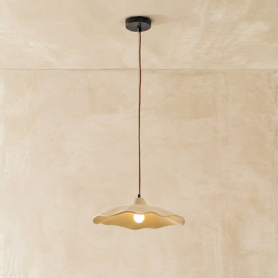 Wavy Edge Microcement Pendant Light for Dining Room & Living Room