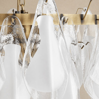 Tricolordeer Round White Glass Chandelier