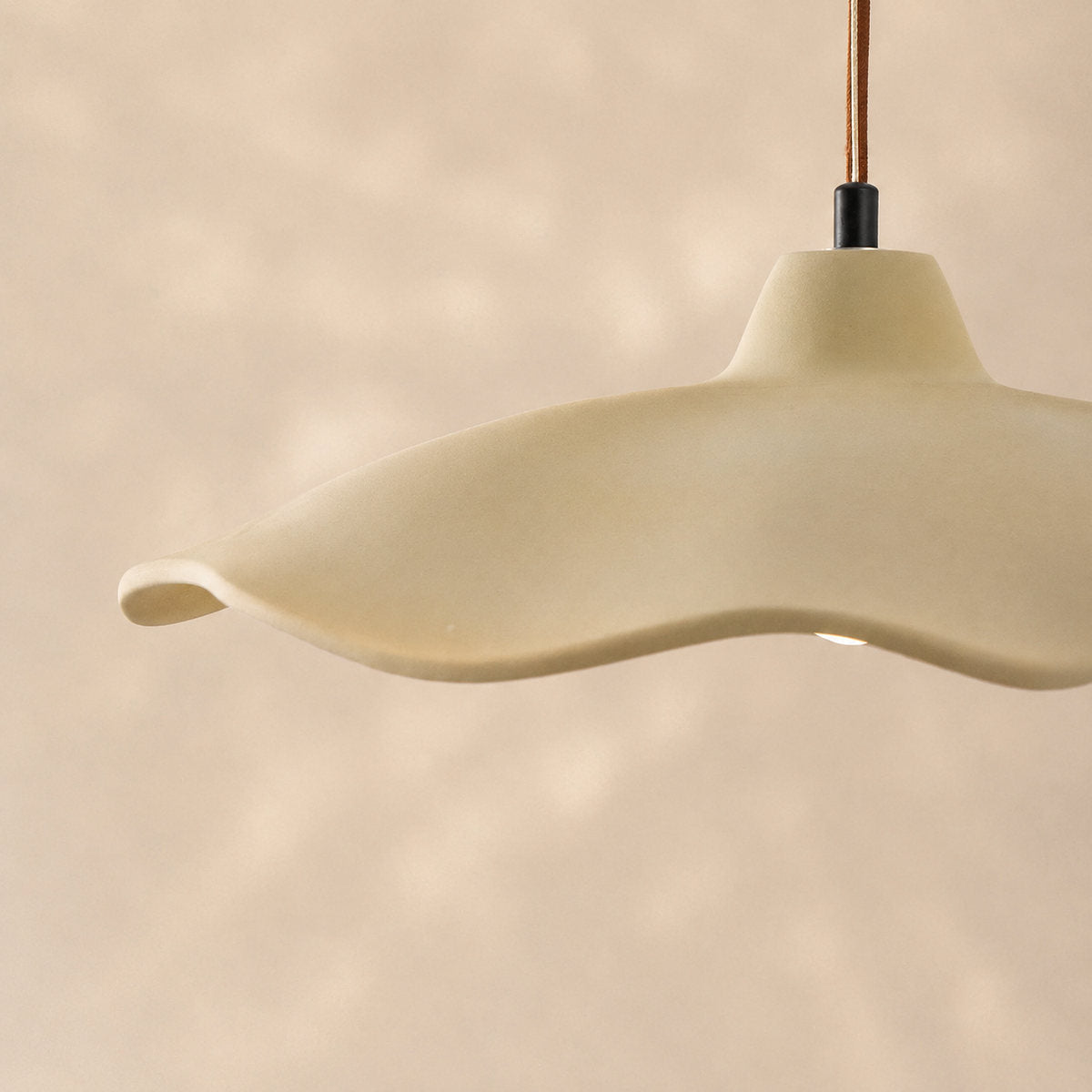 Wavy Edge Microcement Pendant Light for Dining Room & Living Room