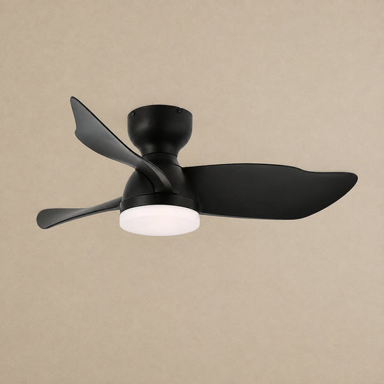 Calix 28" Ceiling Fan Light, 28-Inch x H 9.8-Inch, Model A Natural Wood Grain & White, Three-Color Light for Living Room