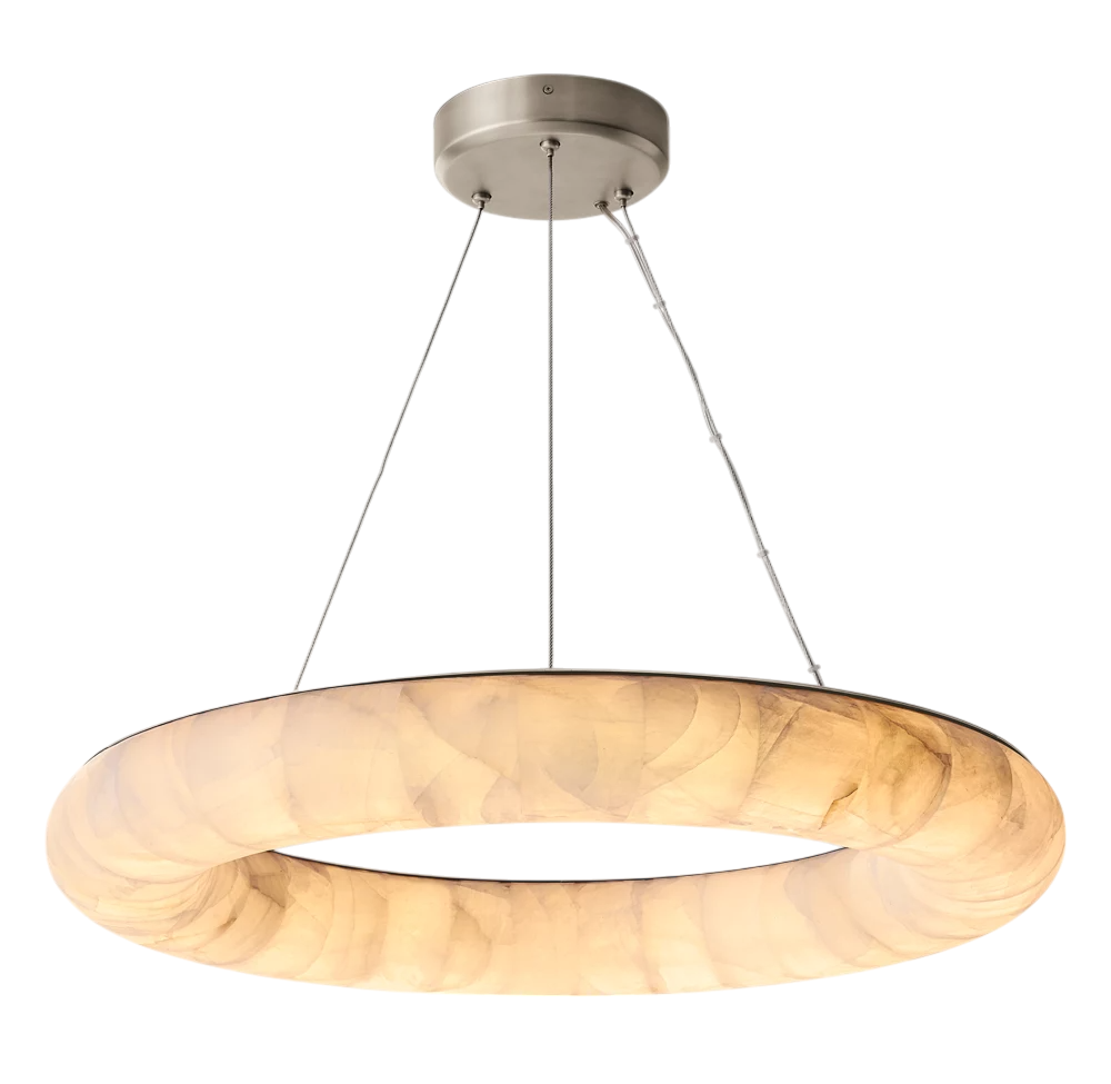 Rivaga Lisse Alabaster Round Chandelier 31" 41" 61"D