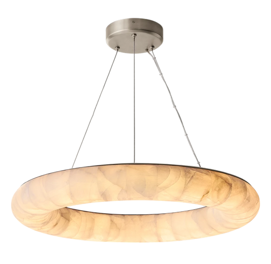 Rivaga Lisse Alabaster Round Chandelier 31" 41" 61"D