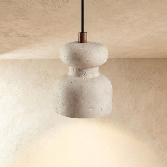 Natural Stone Double Sphere Pendant Lamp for Dining Room & Living Room