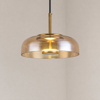 Tricolordeer Nordic Modern Round Brass Glass Pendant Light