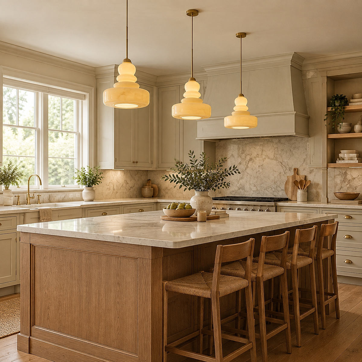 Vintage Aesthetic Glass Pendant Light for Dining Room & Living Room