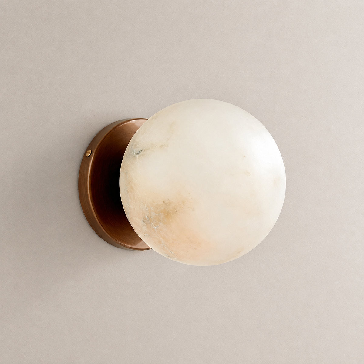 Celestial Double Alabaster Wall Lamp, 4.7-Inch x H 4.7~23.6-Inch, Antique Bronze & White, Warm Light for Living Room & Dining Room
