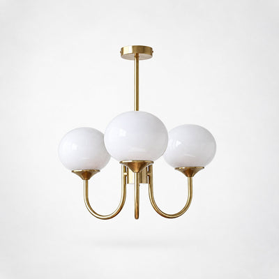 Hand-Sprayed Glass Multi-Light Chandelier