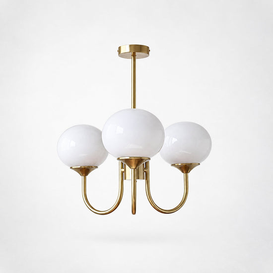 Hand-Sprayed Glass Multi-Light Chandelier