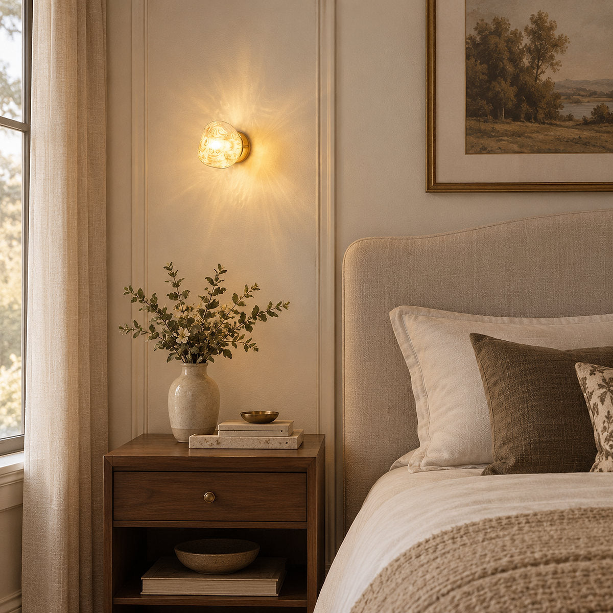 Lava Wall Lamp, 7.1-Inch x H 7.5-Inch, Gold for Living Room