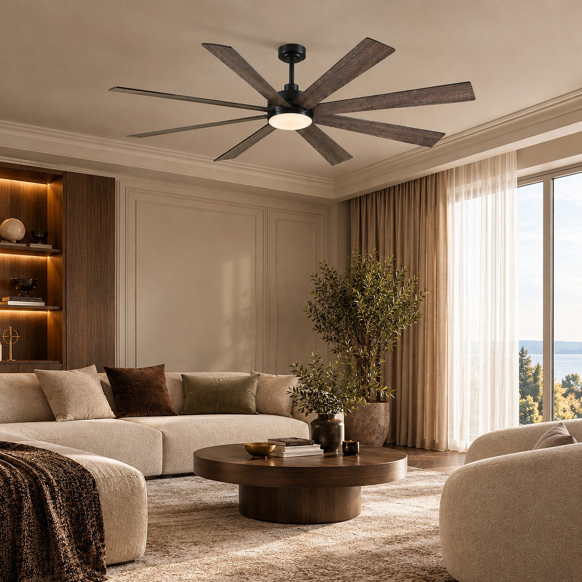 Modern 8-Blade Integrated LED Ceiling Fan
