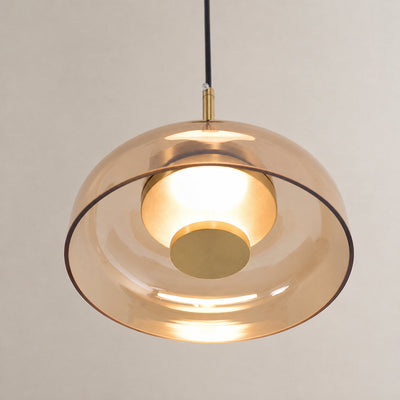 Tricolordeer Nordic Modern Round Brass Glass Pendant Light