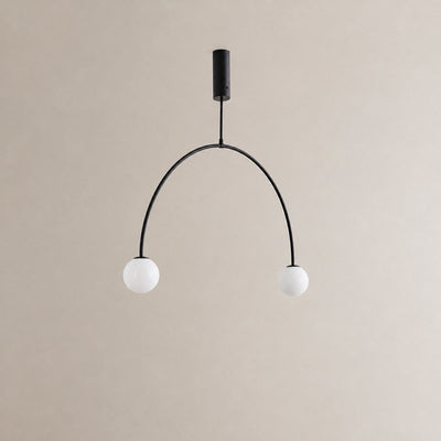 Tricolordeer Curved Metal Arc Sphere Chandelier