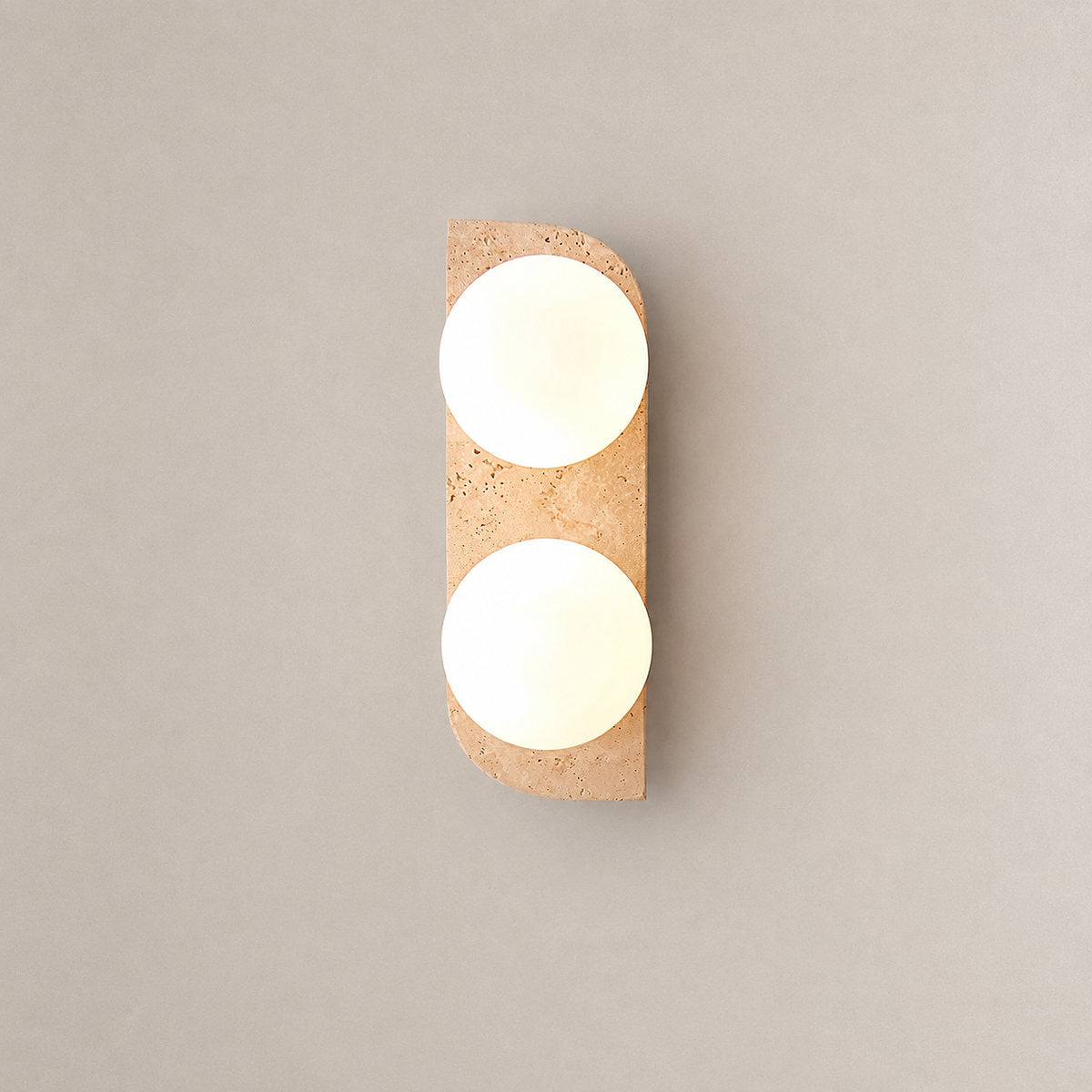 Elysian Travertine Wall Lamp, 3.9-Inch x H 7.1~18.9-Inch, Yellow Travertine & White for Living Room & Dining Room
