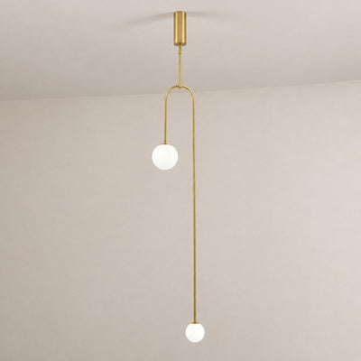 Tricolordeer Curved Metal Arc Sphere Chandelier