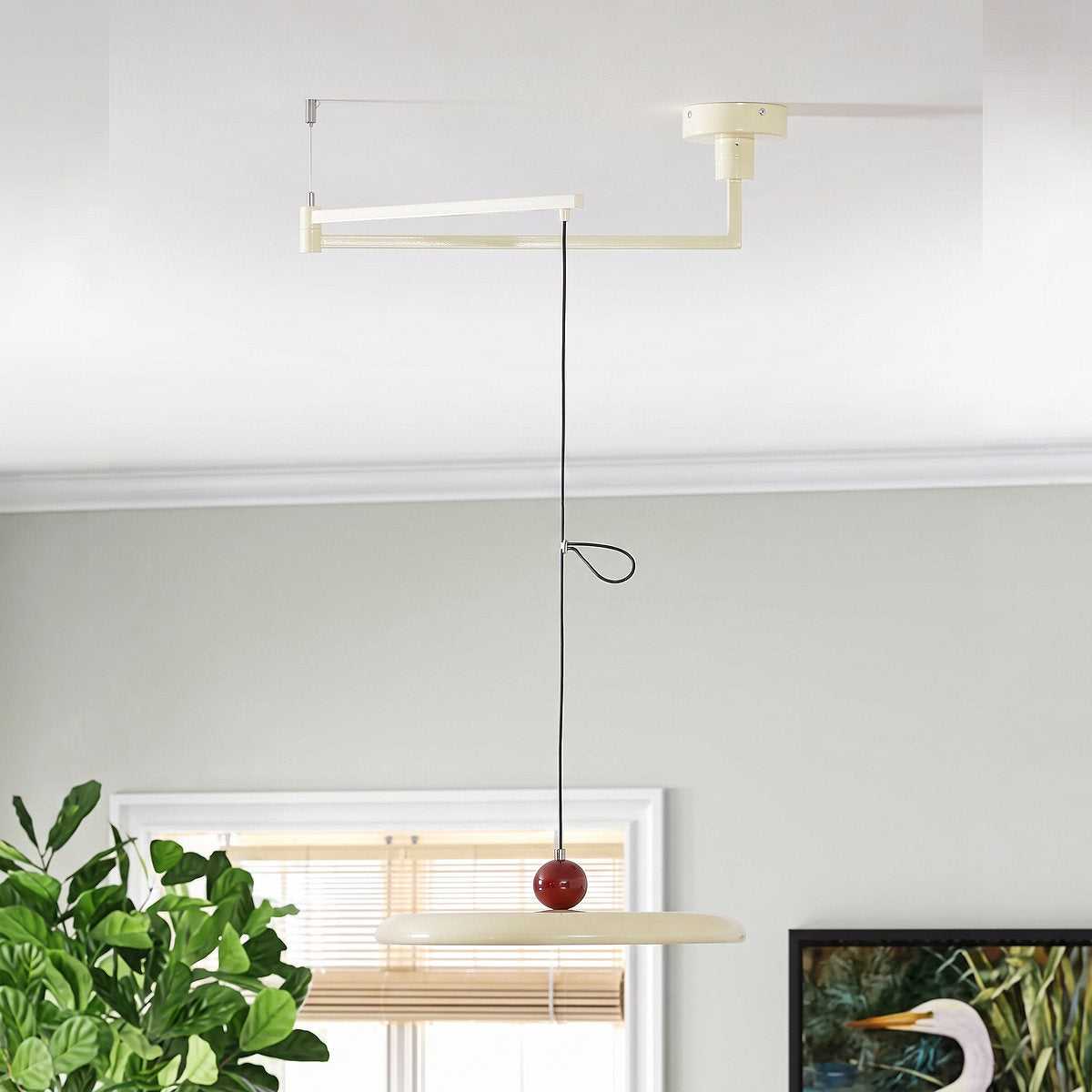 Lola Swing Pendant Light,Red & Green, Triac Warm Dimming for Dining Room & Living Room