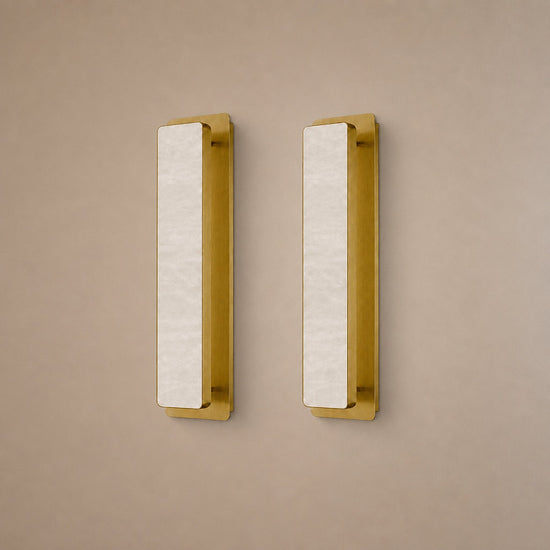 Tricolordeer Rectangular Brass Alabaster Sconces (Set of 2)