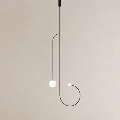 Tricolordeer Curved Metal Arc Sphere Chandelier