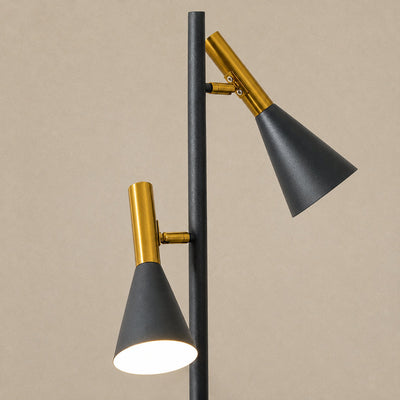 Marble and Iron Floor Lamp with Rotating Shade