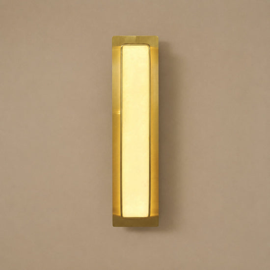 Velmora Alabaster Wall Lamp, 5.1-Inch x H 20.1-Inch, Gold & White, Warm Light for Living Room & Dining Room