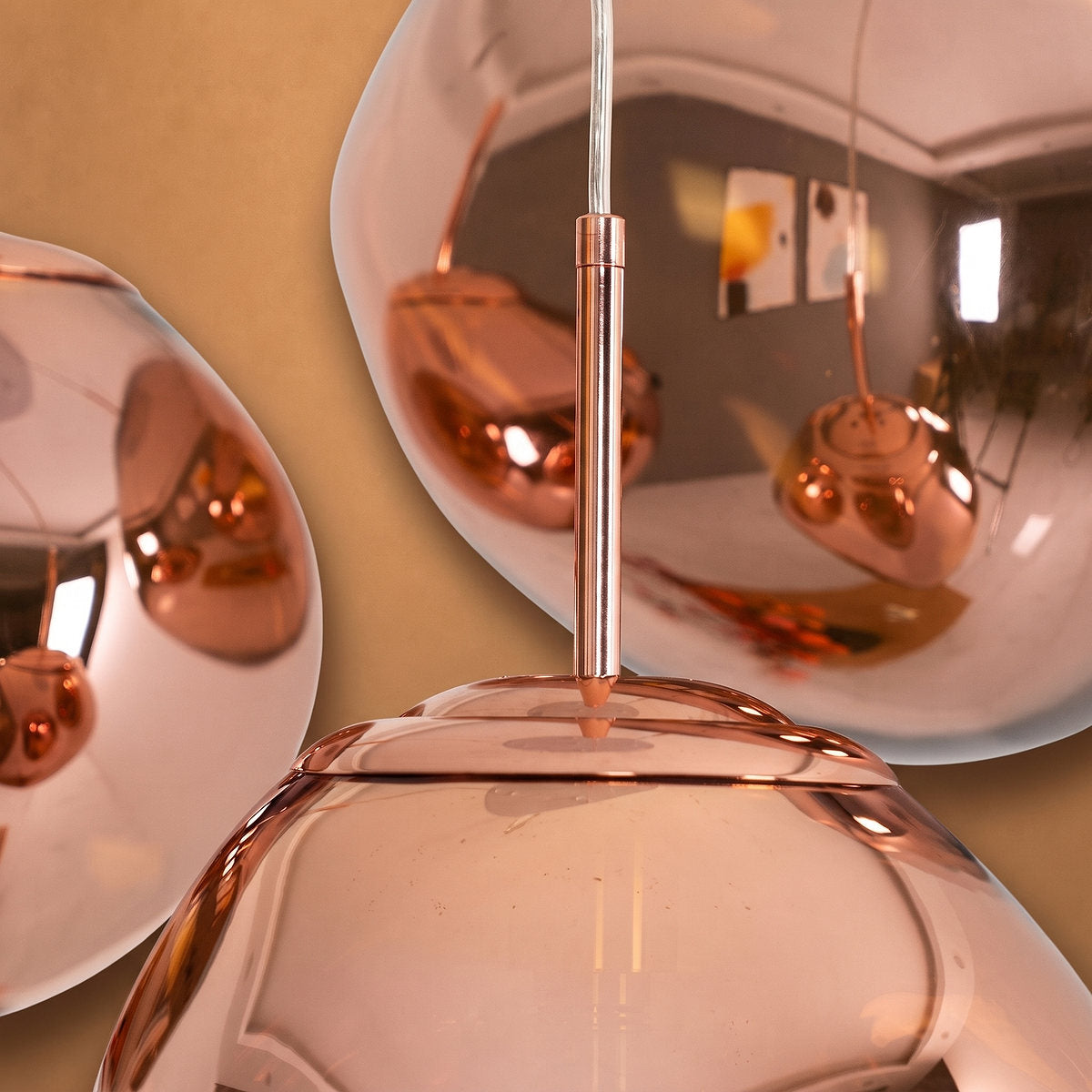 Modern Lava Pendant Light, 7-18.9-Inch, Gold for Dining Room & Living Room