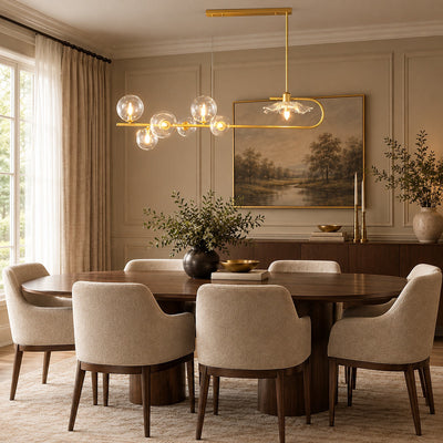 Tricolordeer Gold Metal and Glass Chandelier