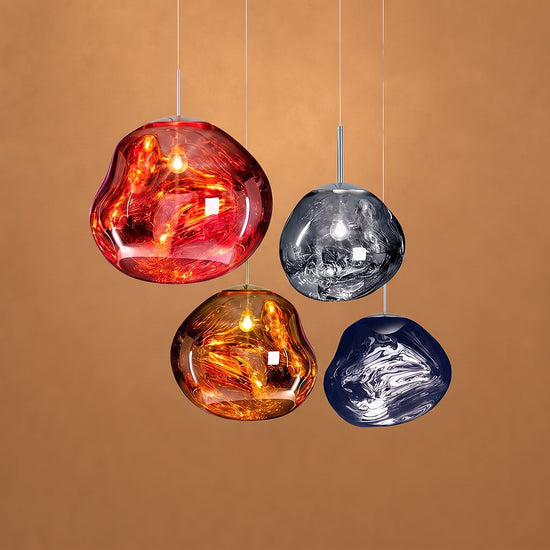 Modern Lava Pendant Light, 7-18.9-Inch, Gold for Dining Room & Living Room