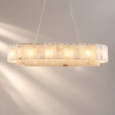 Tricolordeer Natural Alabaster Linear Chandelier